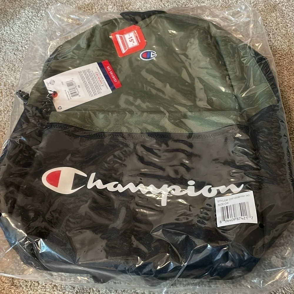 NEW Unisex Champion Green and Black Backpack